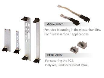 cPCI Front panels with microswitch: cPCI, VPX, PXI